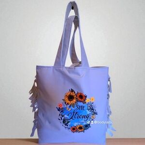 She Is Strong Lavender Tote Bag